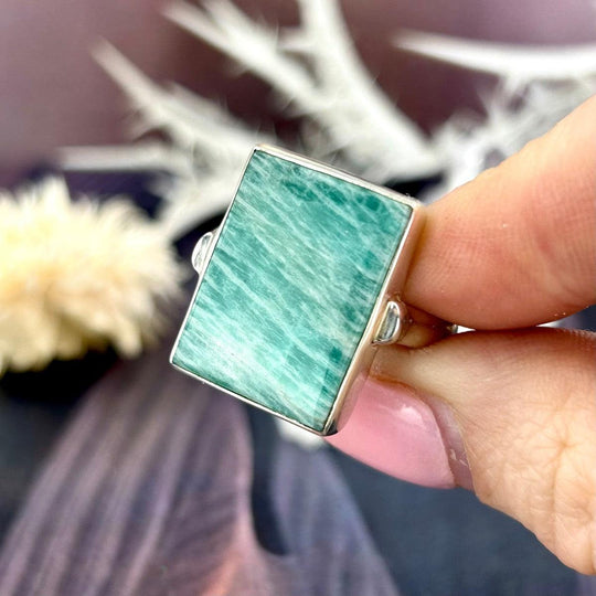 Amazonite Rectangle Ring
