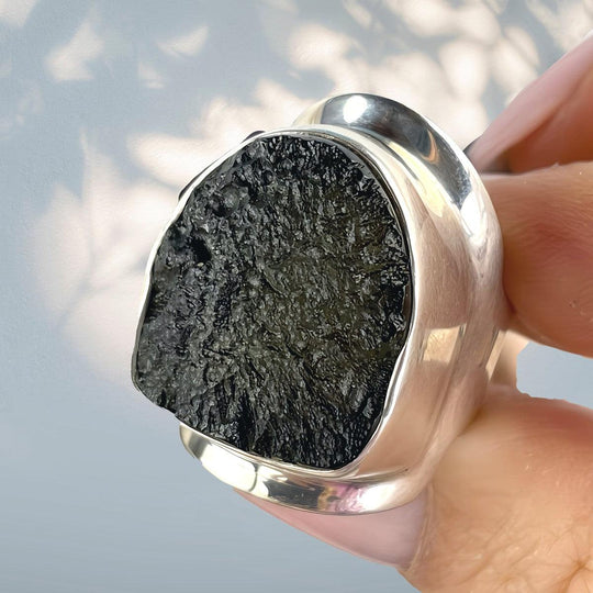 Authentic Moldavite Freeform Ring
