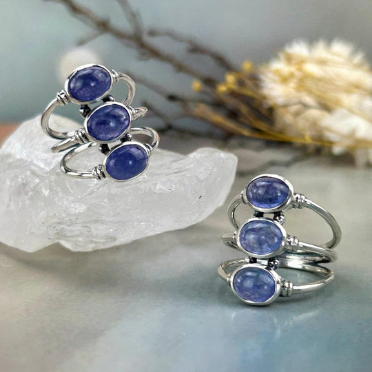 Tanzanite Triple Stone Ring