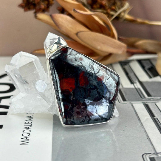 Black Tiger Iron Pentagon Pendant