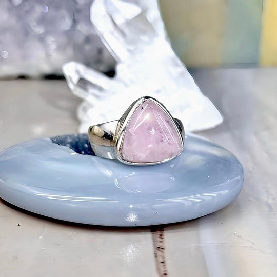 Morganite Triangle Ring