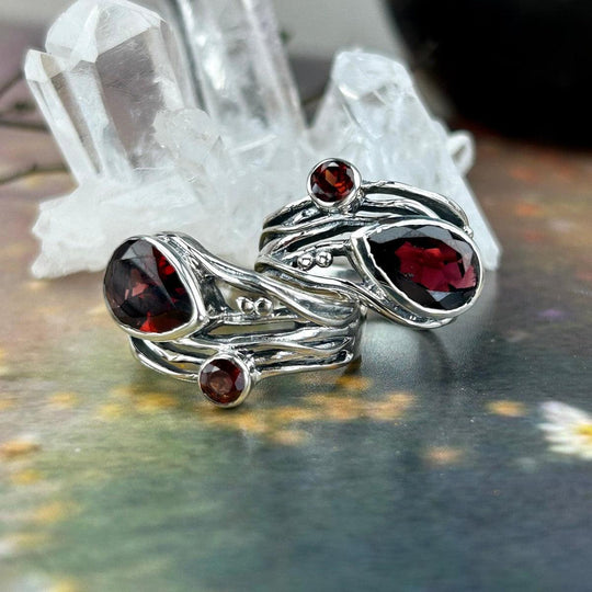 Garnet Two Stone Ring