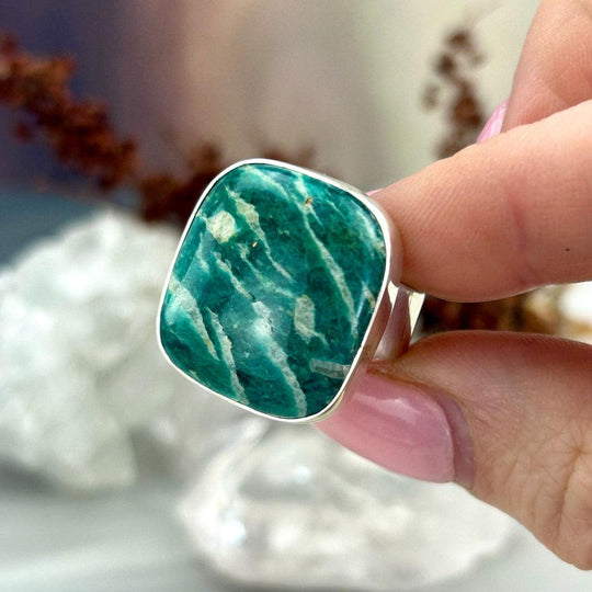 Amazonite Square Ring