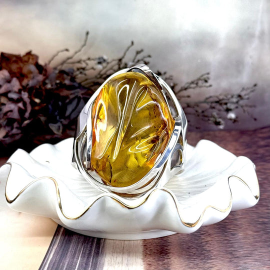 Baltic Amber Large Nugget Cuff Bracelet By Janusz Szkutnik