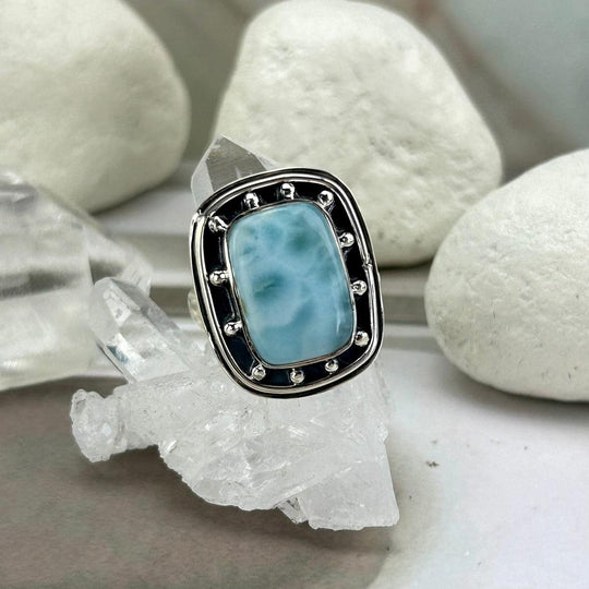 Larimar Rectangle Shield Ring