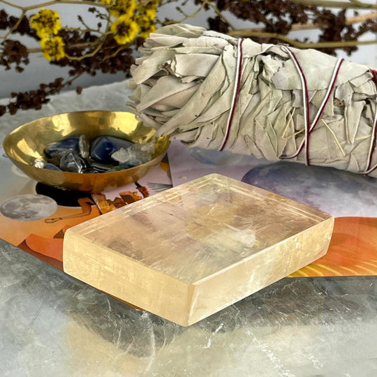 Golden Calcite Block 8cm
