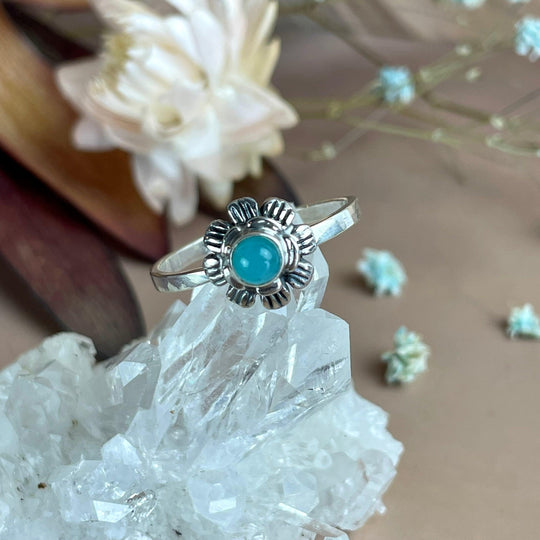 Amazonite Flower Ring