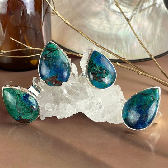 Shattuckite Teardrop Ring