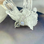 Rainbow Moonstone Silver Delicate Earrings