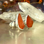 Rough Cut Carnelian Stone Ring