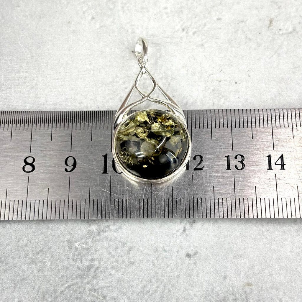 Round Green Amber Pendant