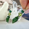 Chrome Diopside, Peridot & Malachite, Raw & Faceted Drop Earrings