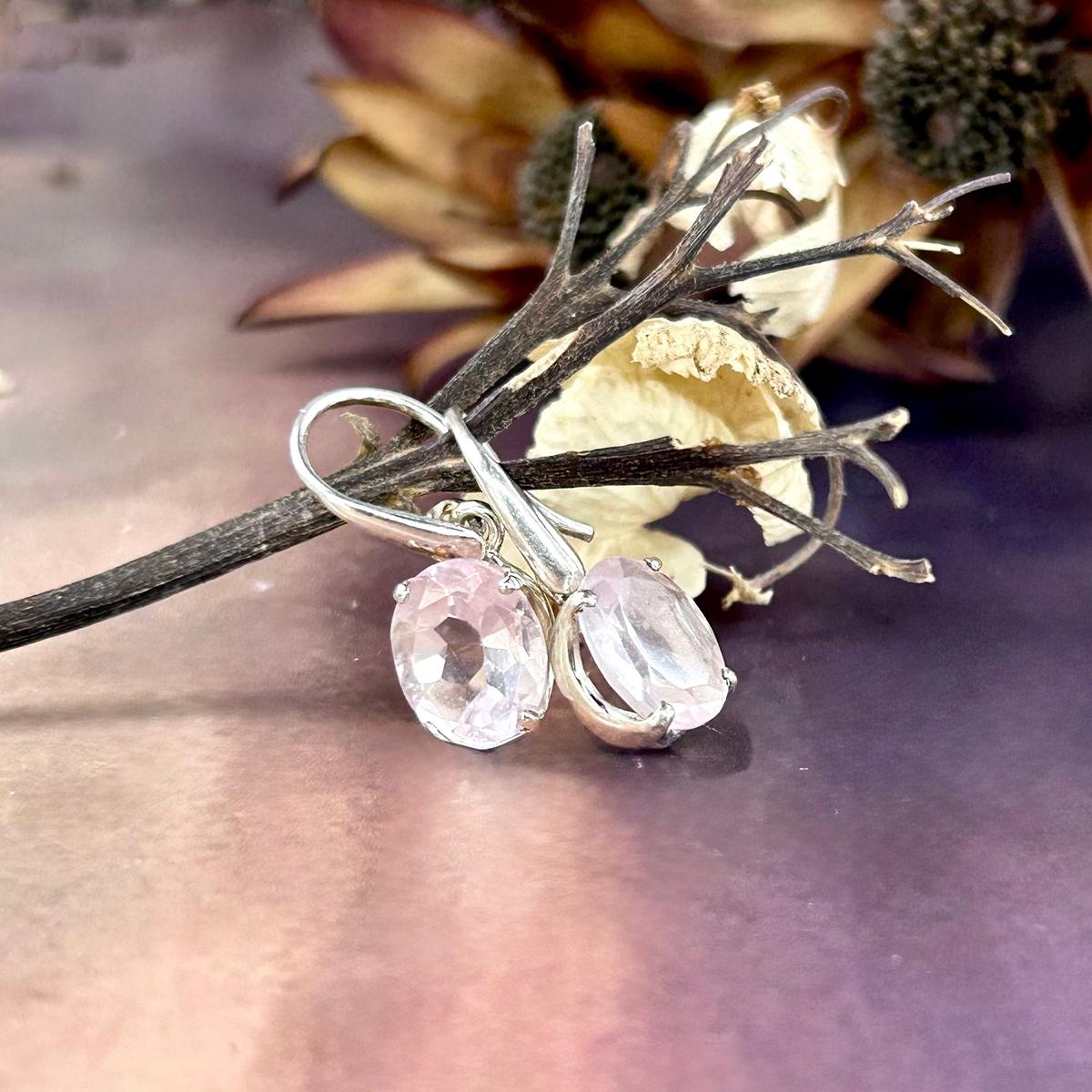Pink Crystal Drop Earrings