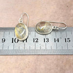 Golden Rutile Quartz Oval Drop Earrings