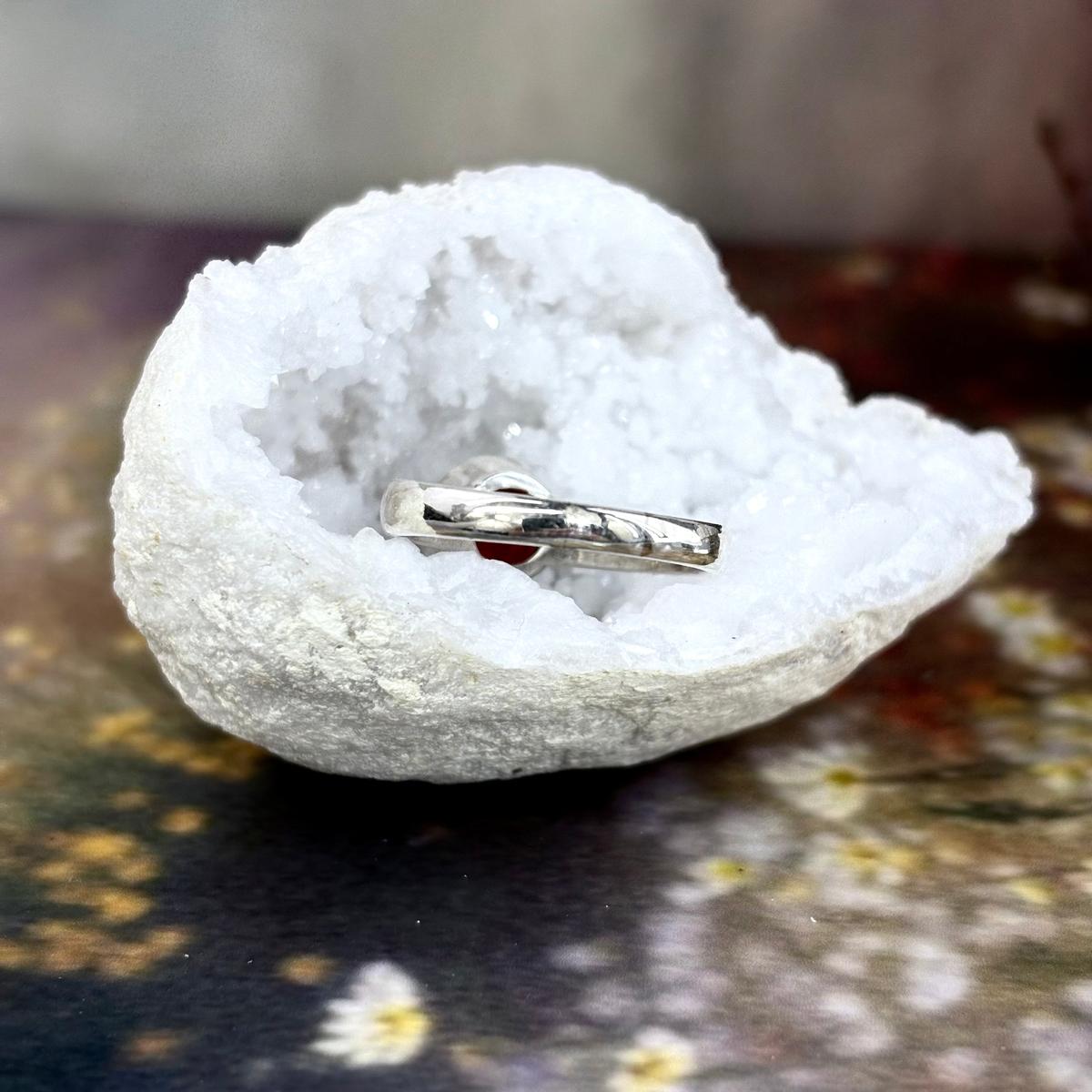 Red Gemstone Silver Ring