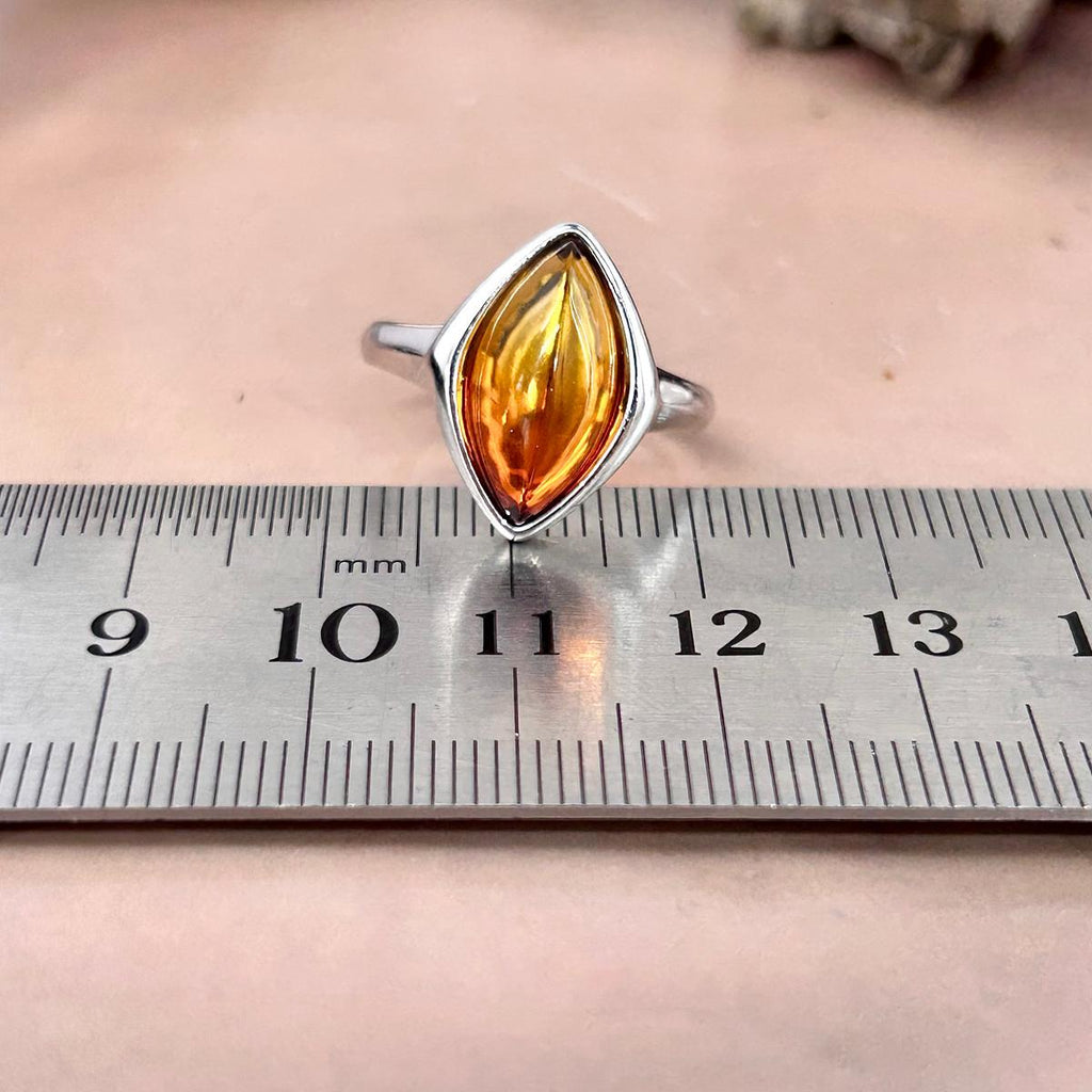 Contemporary Design Amber Ring
