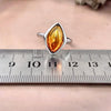 Baltic Flame Amber Marquise Ring
