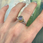 Round Rainbow Moonstone Ring