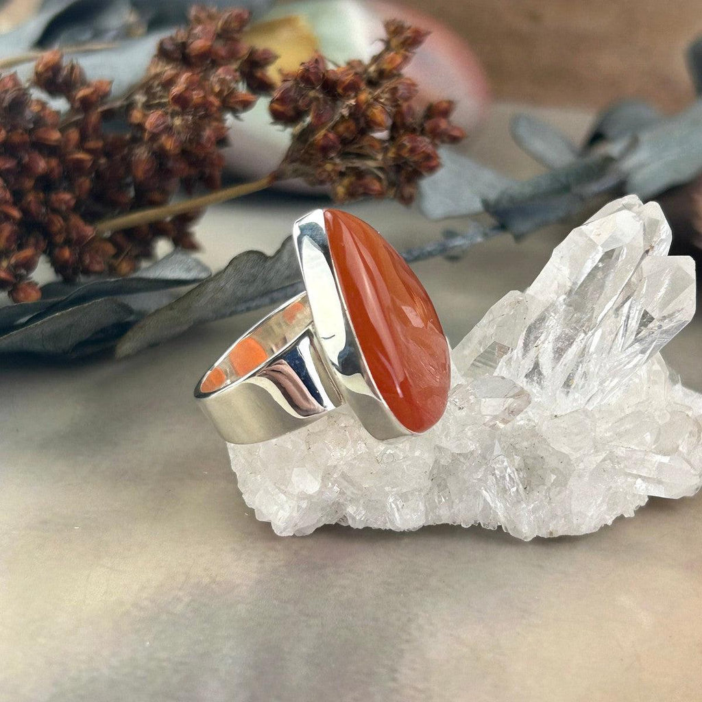 Carnelian Wide Band Ring