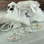 Delicate Gemstone Silver Ring