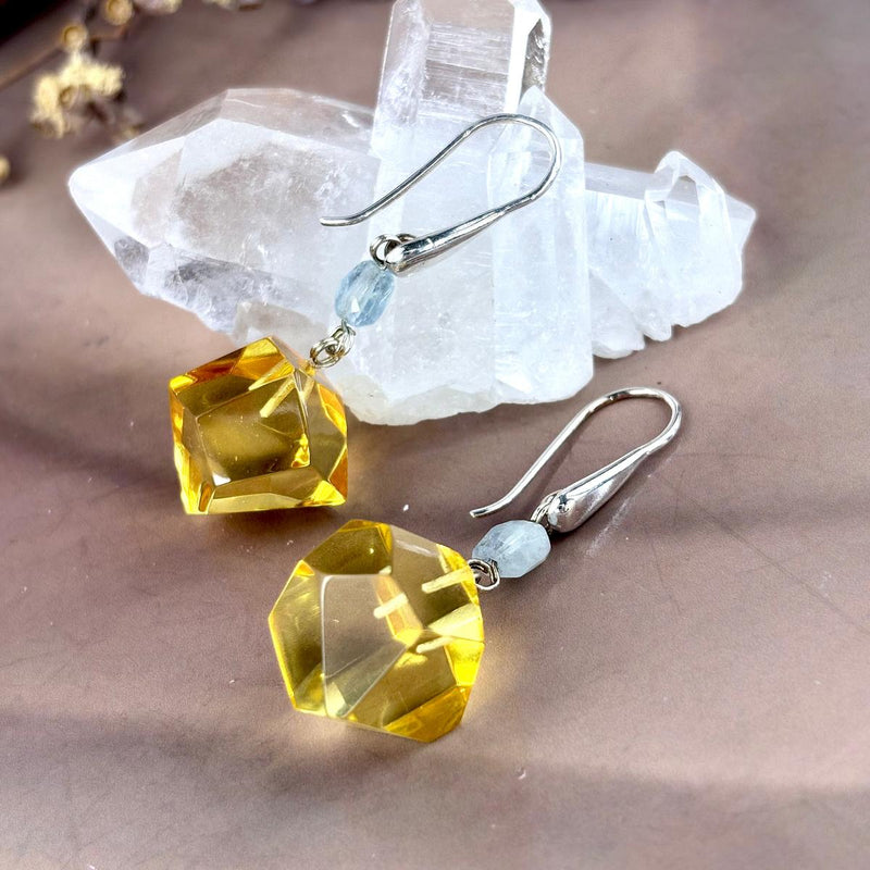 Geometric Design Amber Earrings