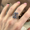 Violet Crystal Silver Ring