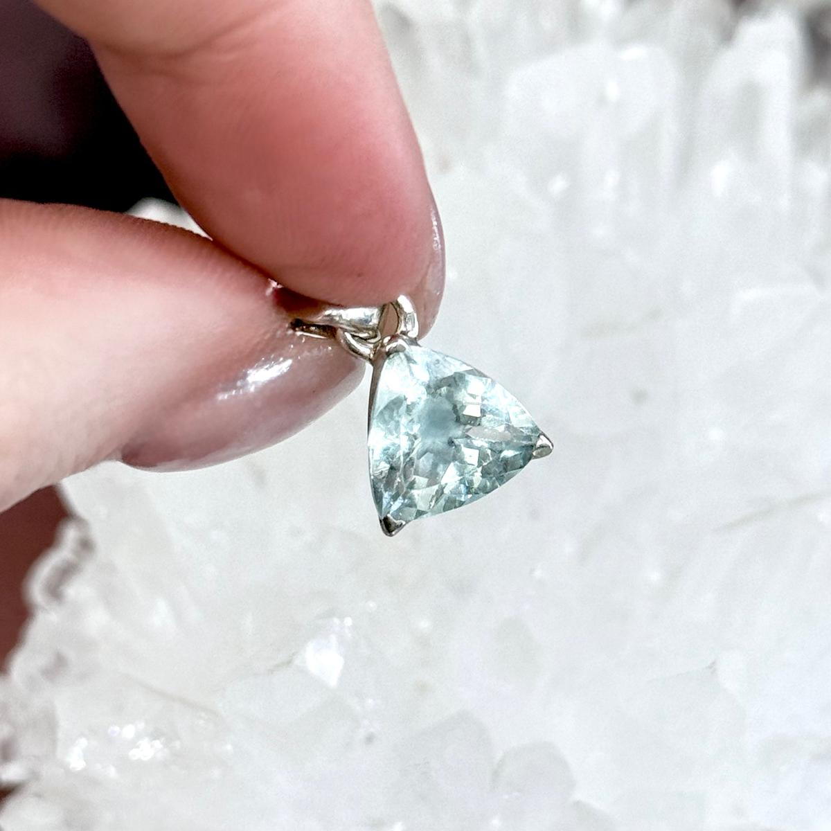 Trillion Cut Aquamarine Pendant