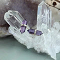 Amethyst Bar Stud Earrings