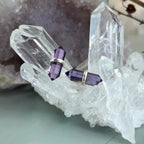 Amethyst Bar Stud Earrings