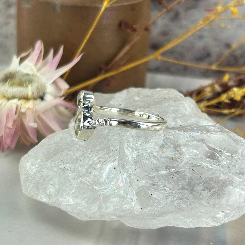 Aztec Design Crystal Ring