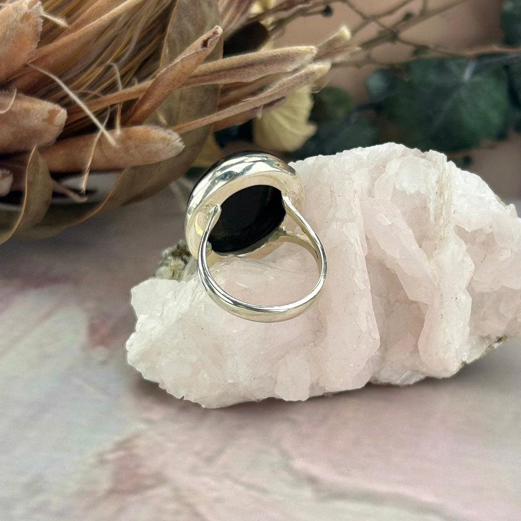 Oval Rainbow Obsidian Ring