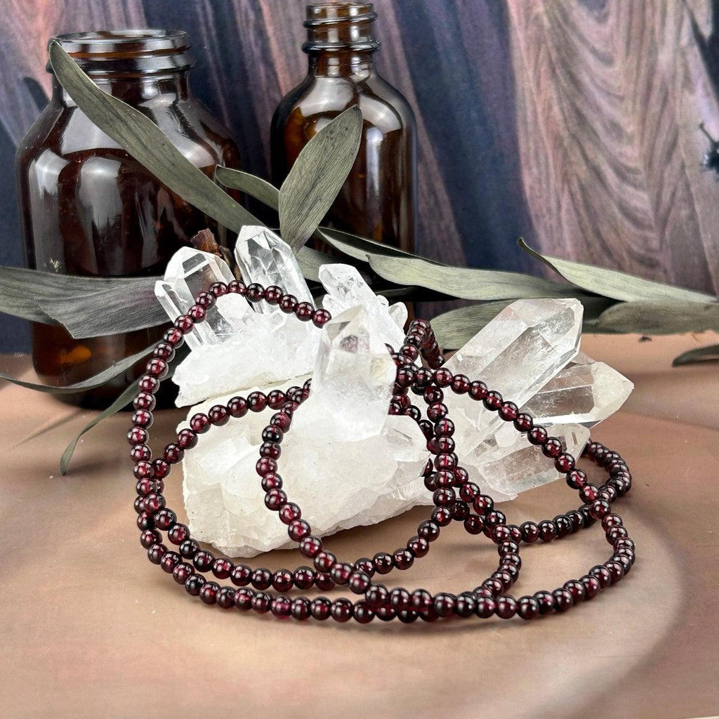 Burgundy Crystal Bead Bracelet