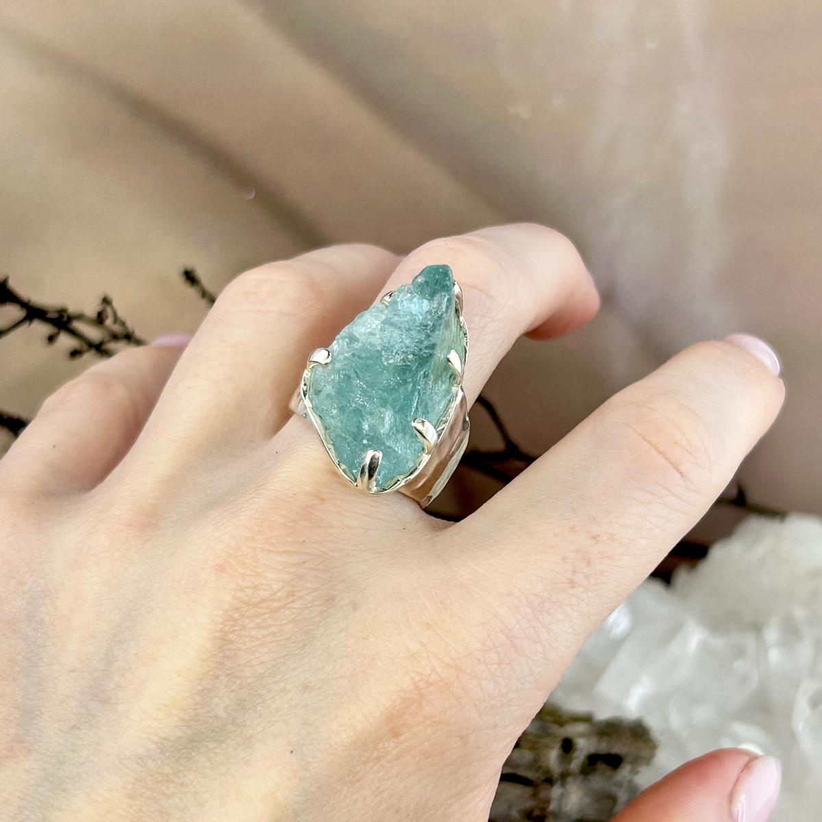 Large Chunky Aquamarine Ring
