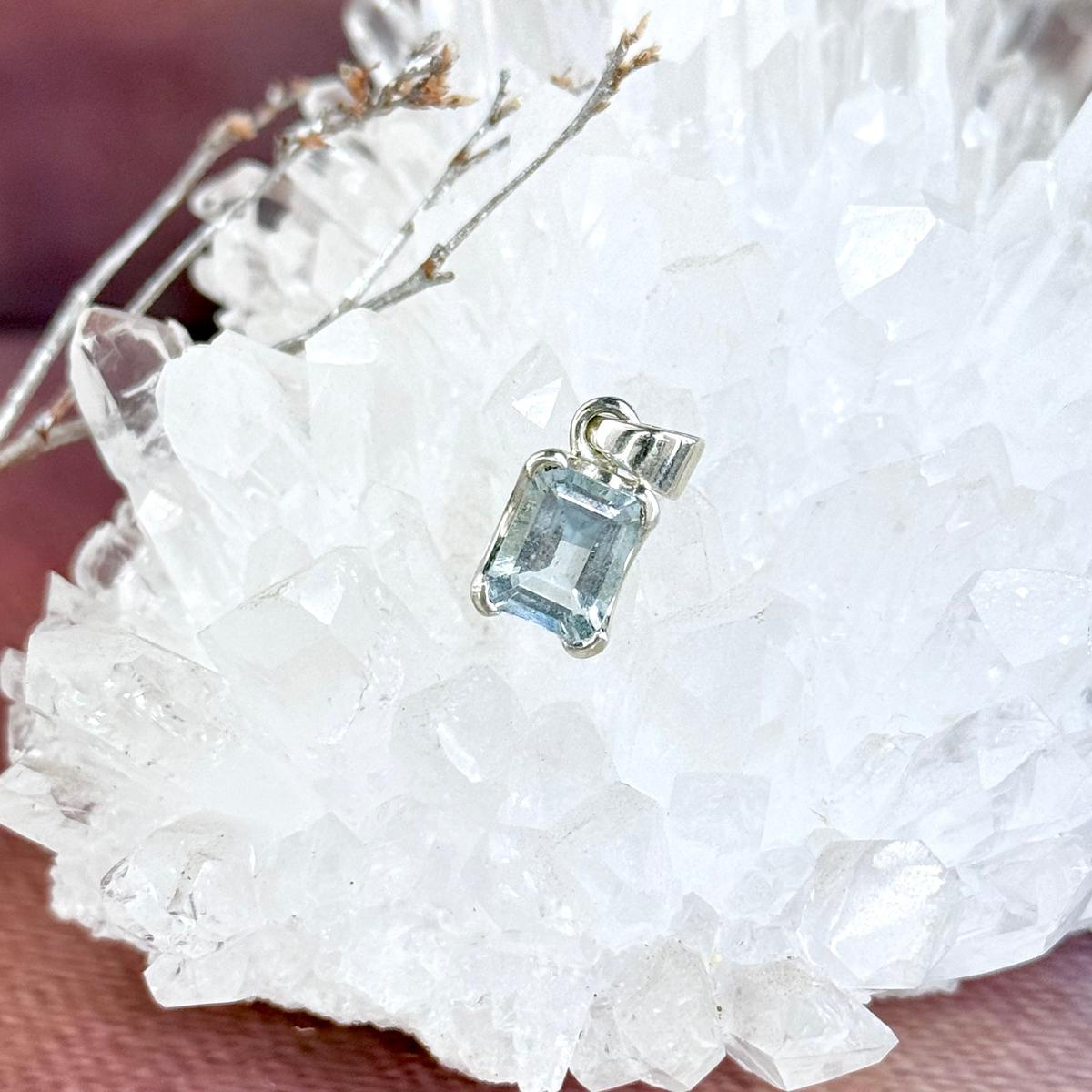 Small Aquamarine Crystal Pendant