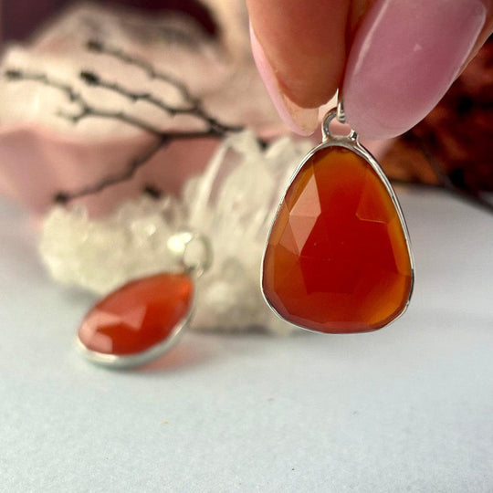 Carnelian Teardrop Pendants