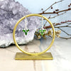 Green Gemstone Flower Earrings
