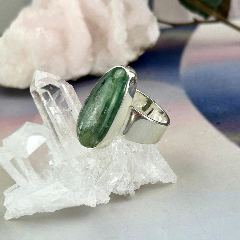 Shimmery Green Crystal Ring