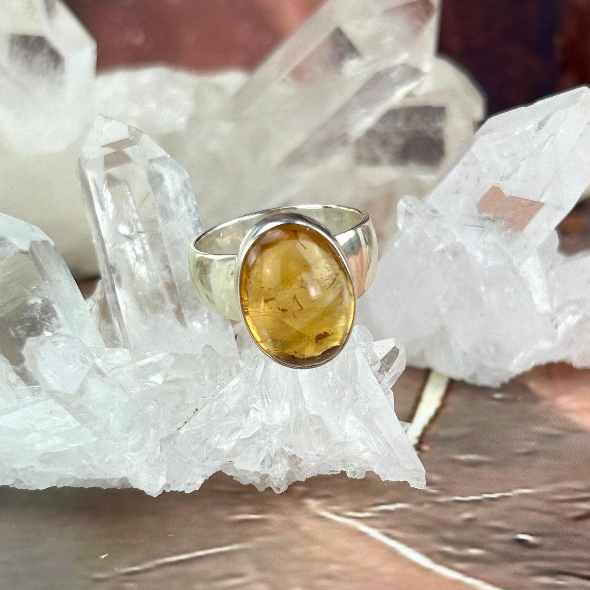 Citrine In Silver Setting Ring