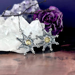 Citrine Starburst Drop Earrings