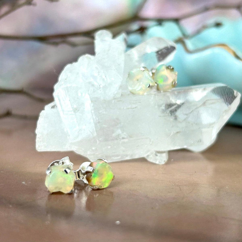 Natural Opal Stud Earrings