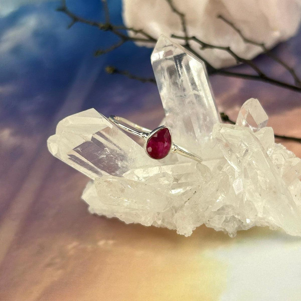 Ruby Teardrop Cut Ring
