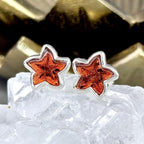 Cognac Amber Stud Earrings