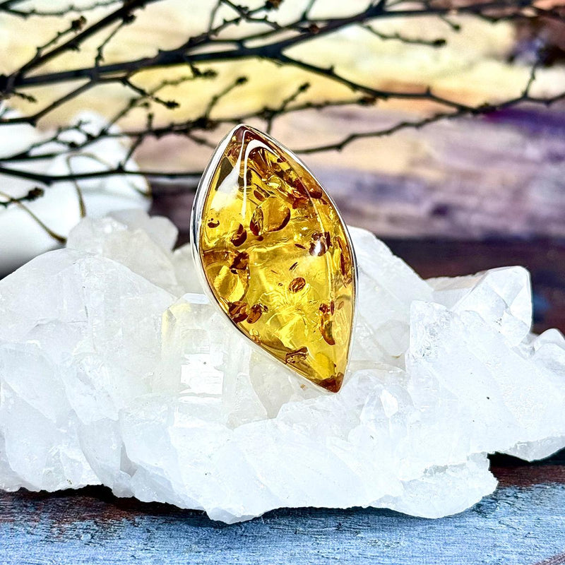 Real Amber Chunky Ring