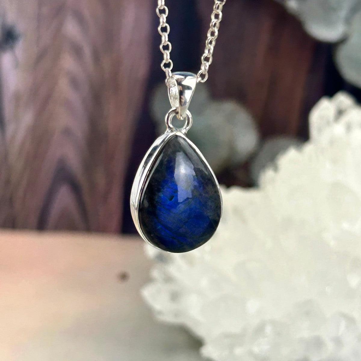 Blue And Purple Labradorite Pendant