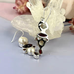 Pearl & Garnet Drop Earrings