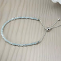 Small Aquamarine Bead Silver Bracelet