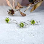 Peridot And Cubic Zirconia Ring