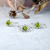 Peridot & Cubic Zirconia Diamond Cut Silver Ring