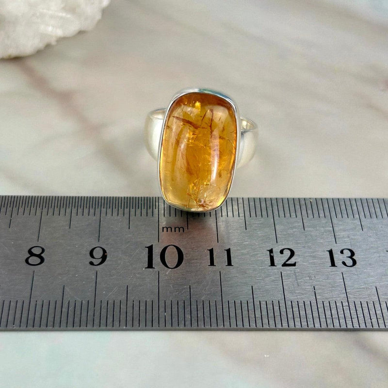 Real Citrine Silver Ring