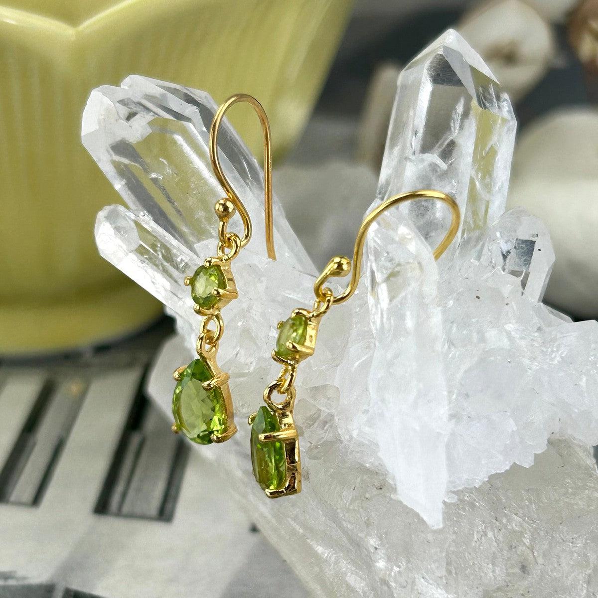 Peridot Gold Cocktail Earrings